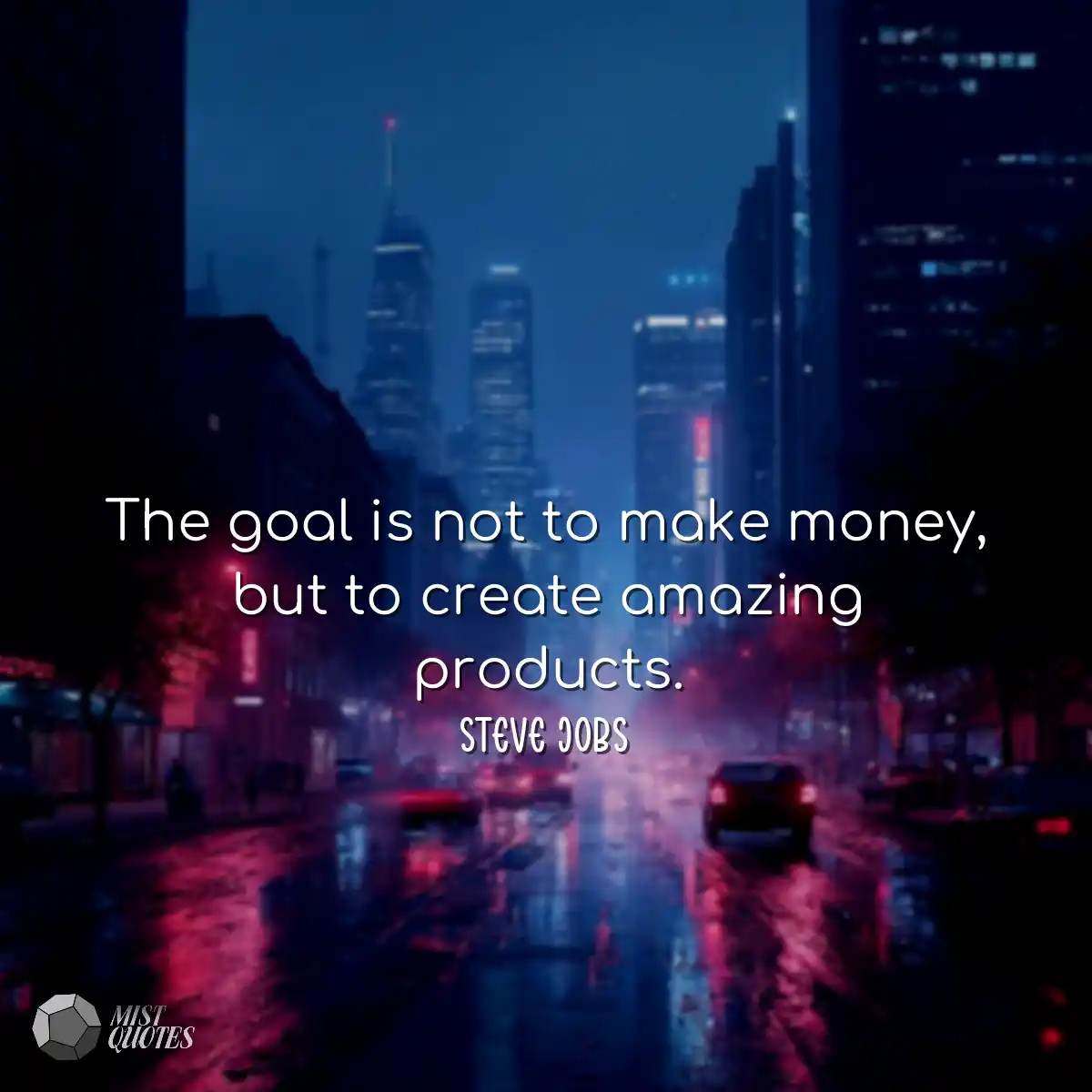 The goal is not to make money, but to cr