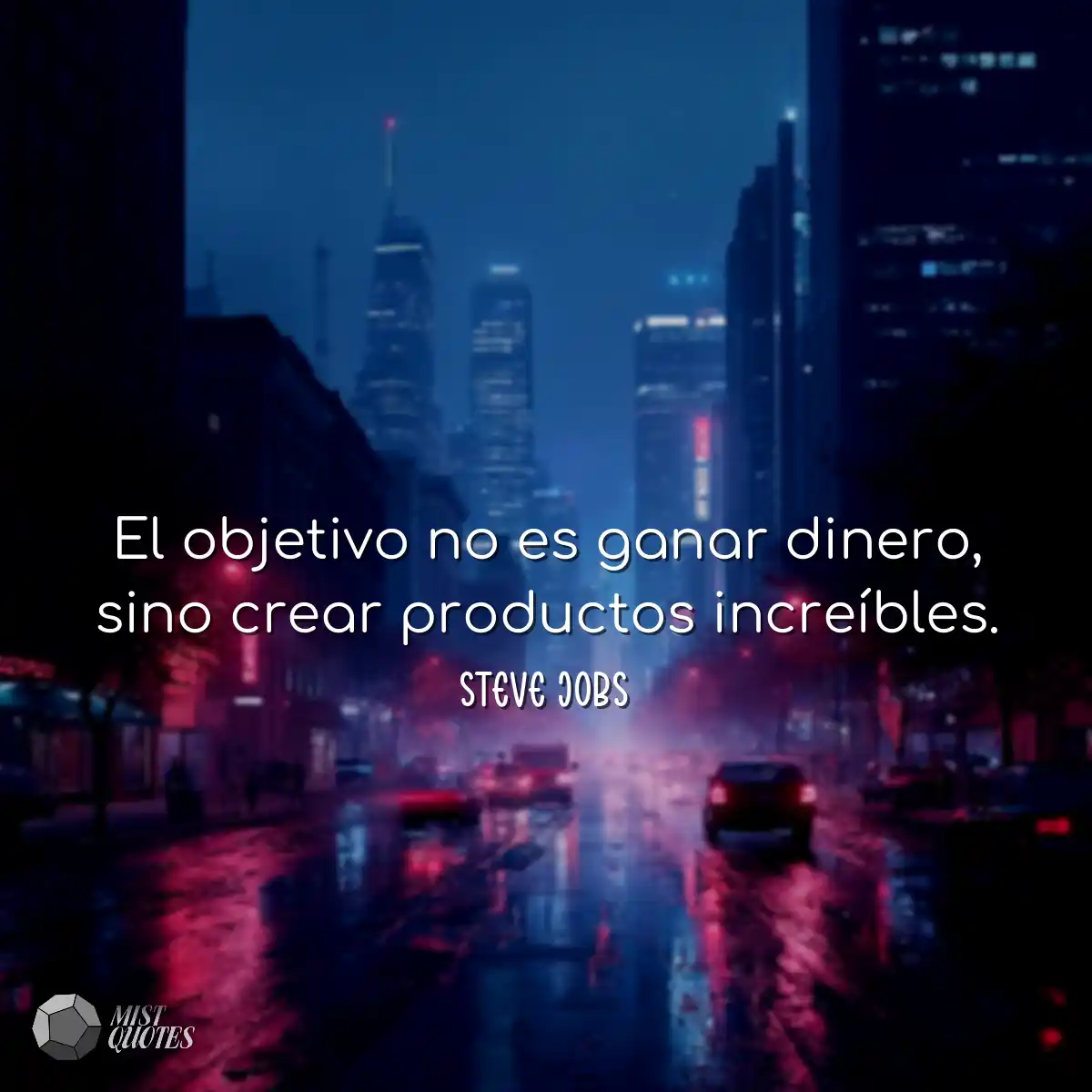 El objetivo no es ganar dinero, sino cre
