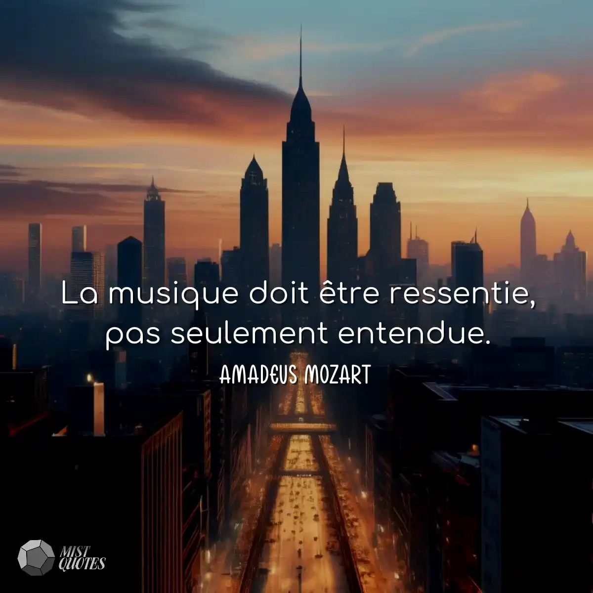 La musique doit être ressentie, pas seu