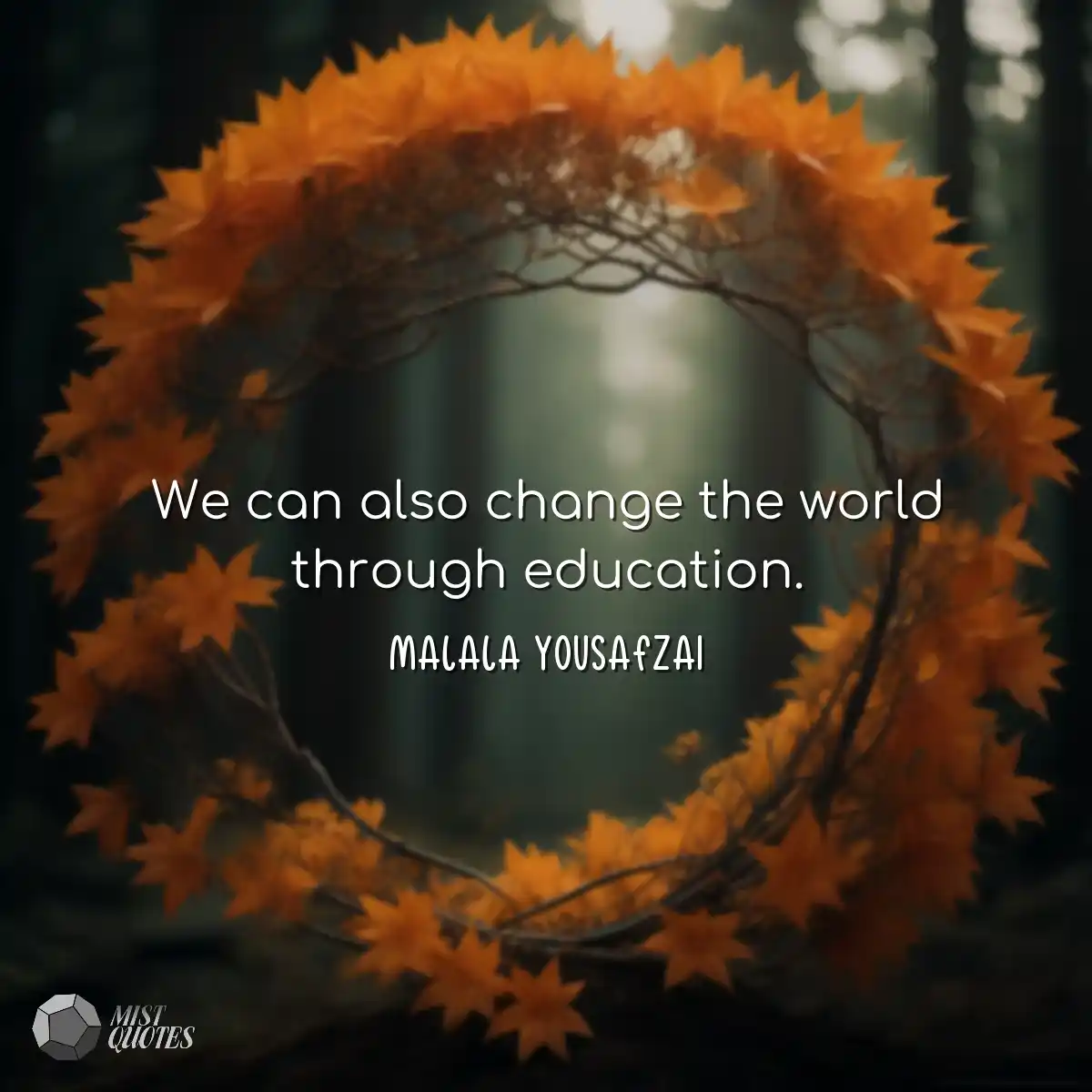We can also change the world through education.