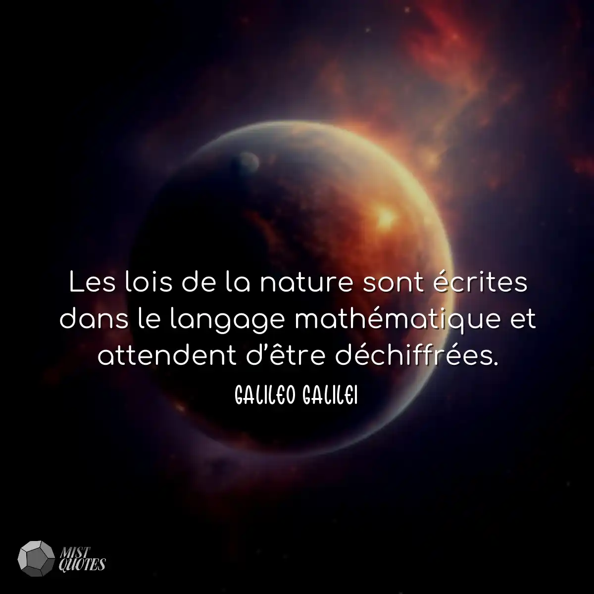 Les lois de la nature sont écrites dans le langage