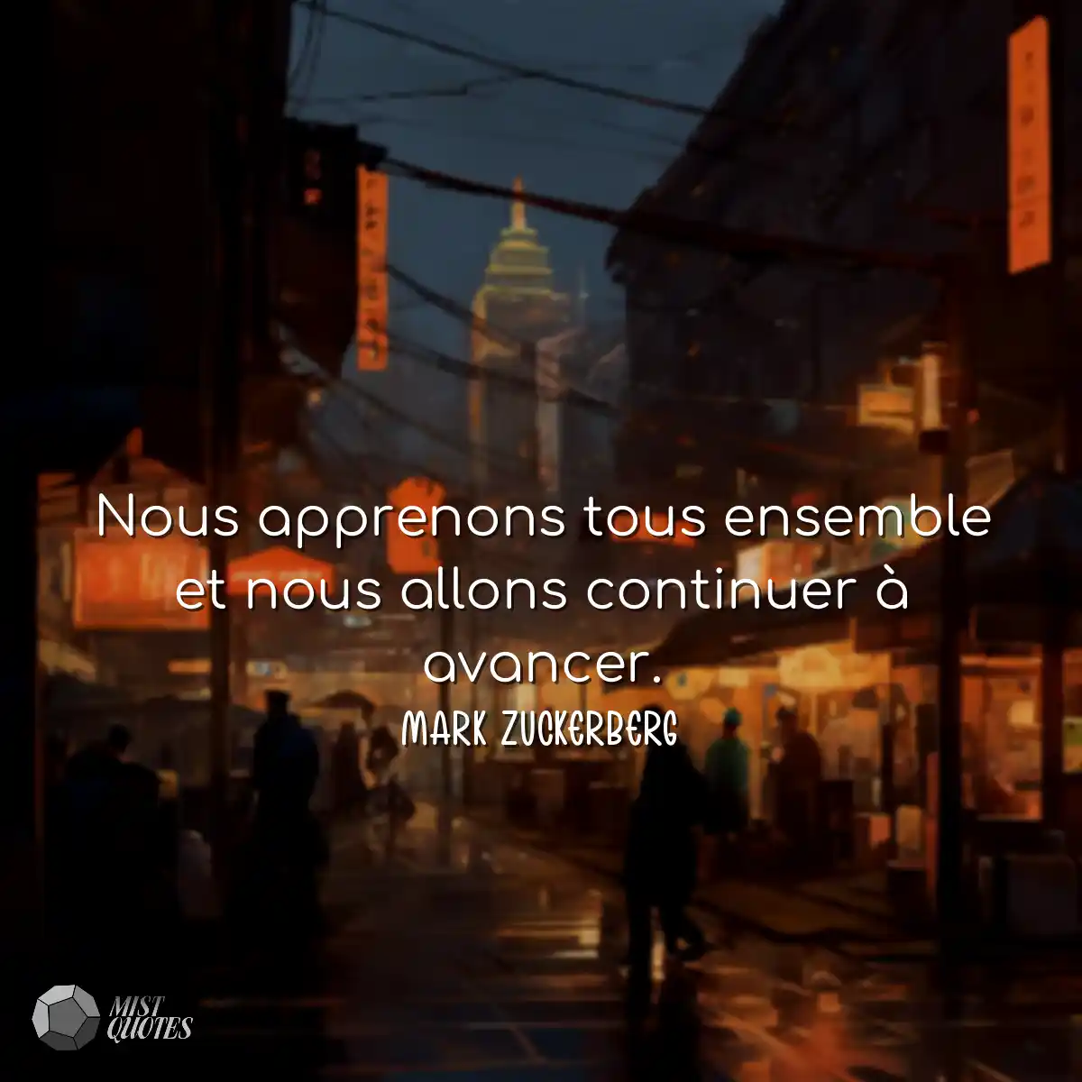 Nous apprenons tous ensemble et nous allons contin