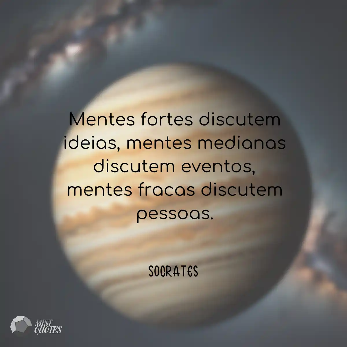 Mentes fortes discutem ideias, mentes me