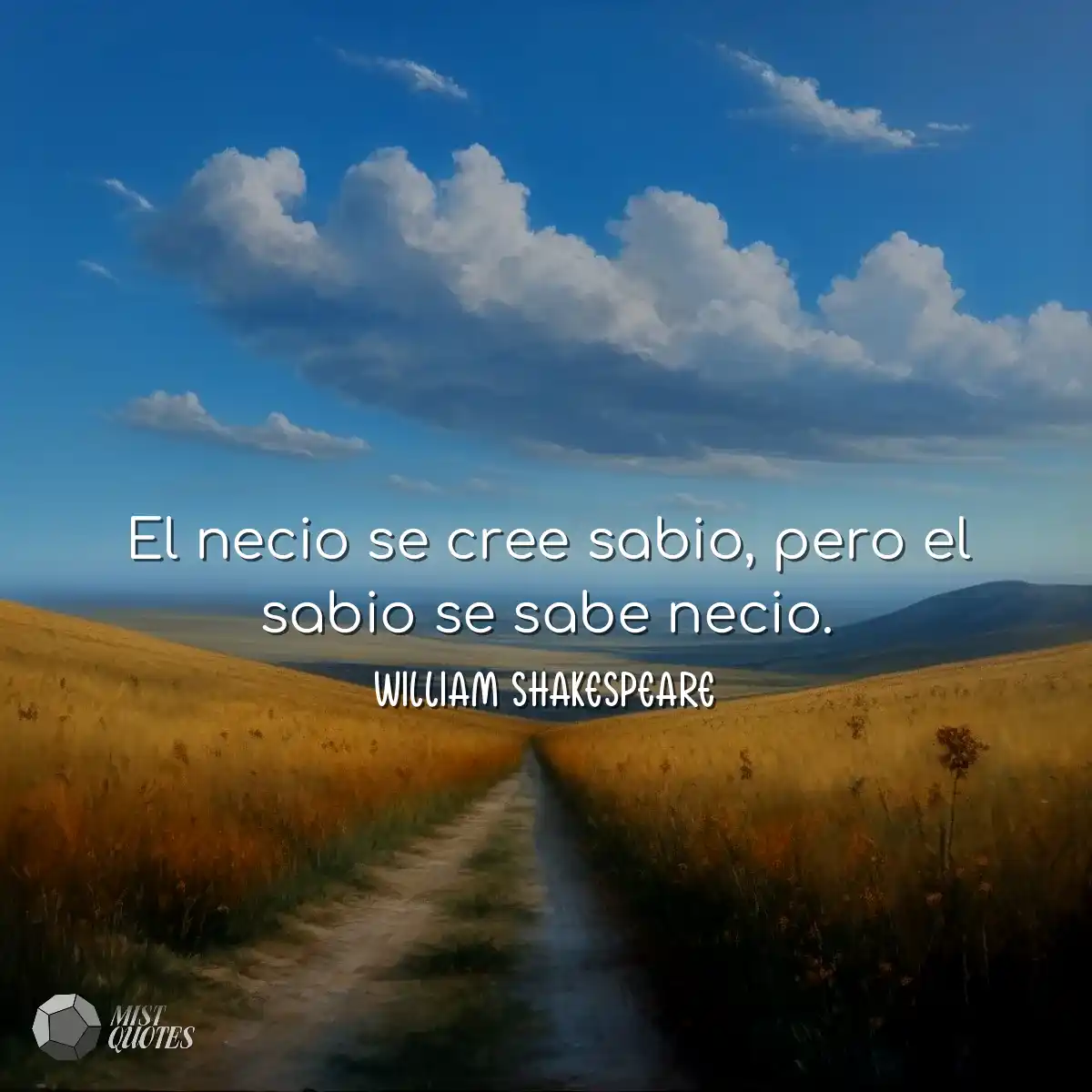 El necio se cree sabio, pero el sabio se sabe neci