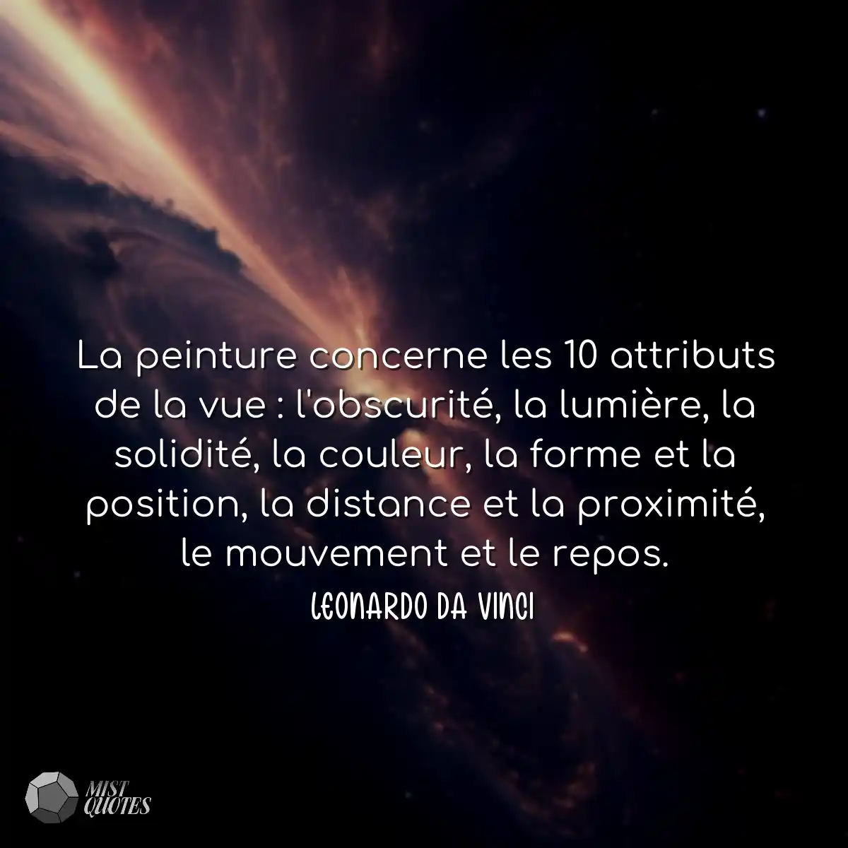 La peinture concerne les 10 attributs de la vue : 