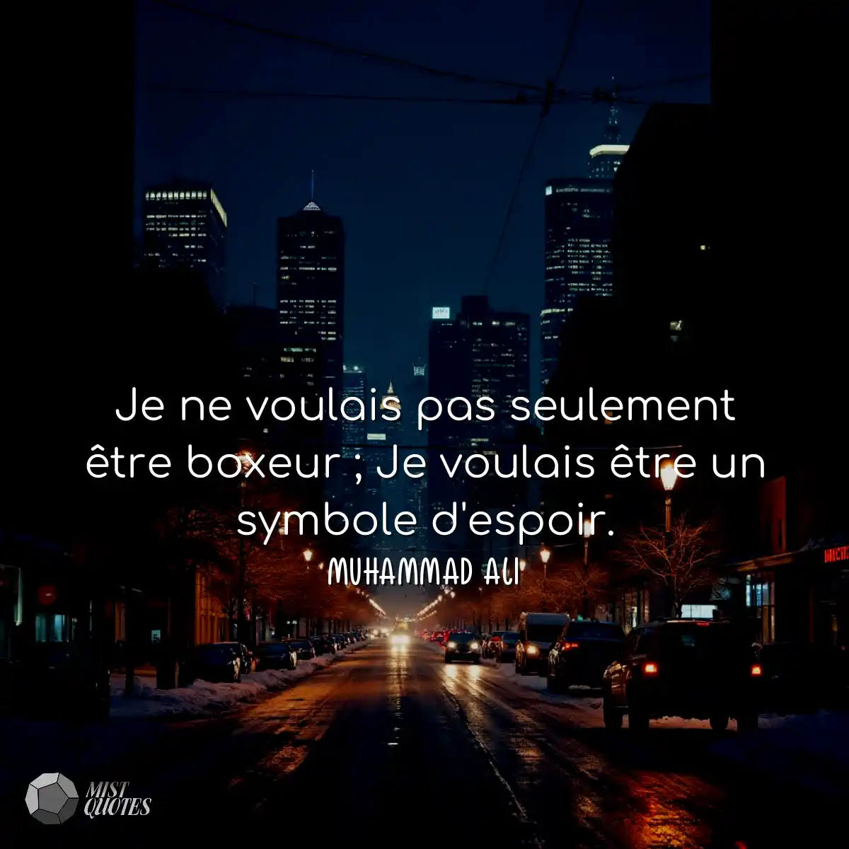 Je ne voulais pas seulement être boxeur ; Je voula
