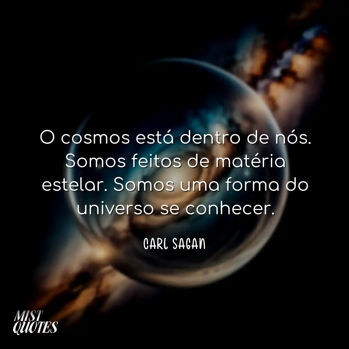 O cosmos está dentro de nós. Somos feitos de matér