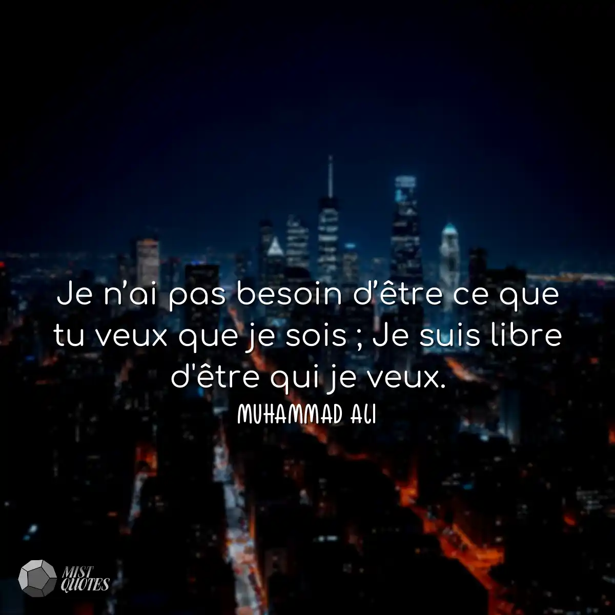 Je n’ai pas besoin d’être ce que tu veux que je so
