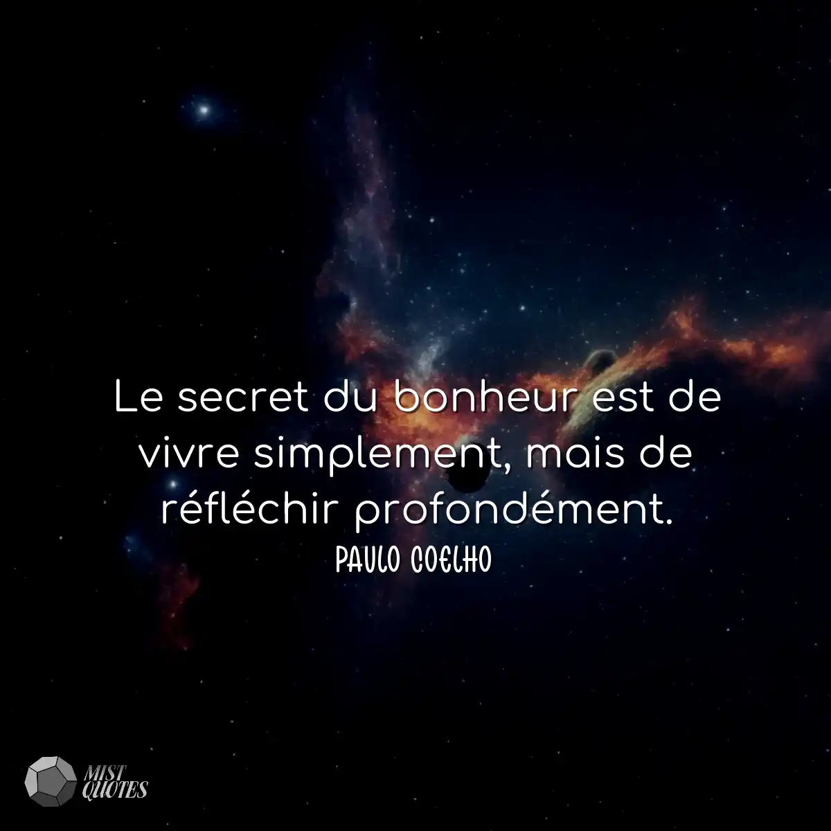 Le secret du bonheur est de vivre simple