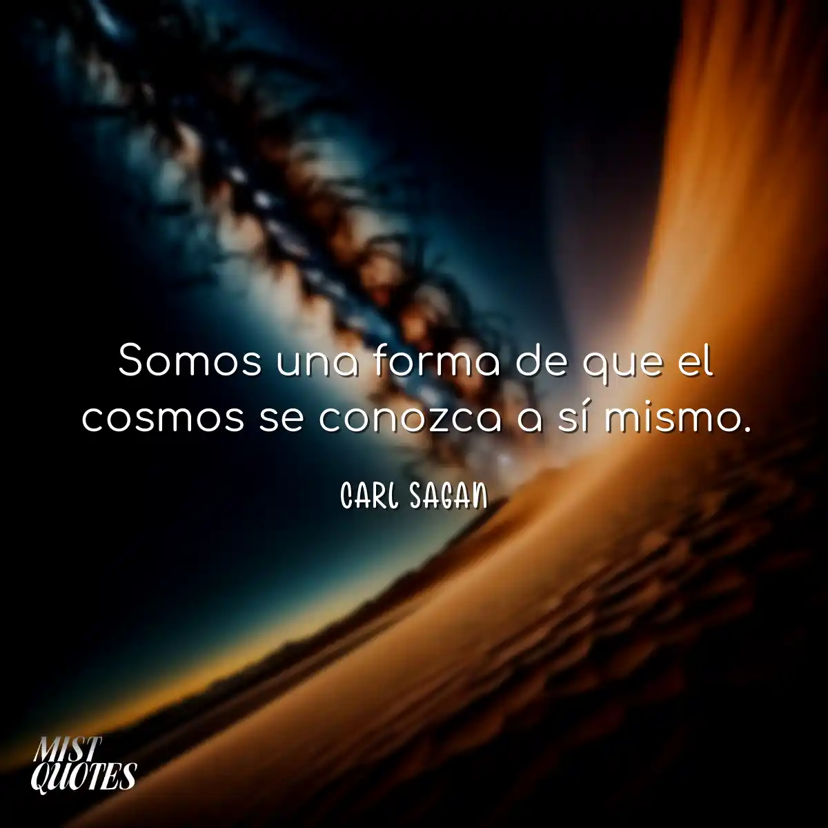 Somos una forma de que el cosmos se conozca a sí m