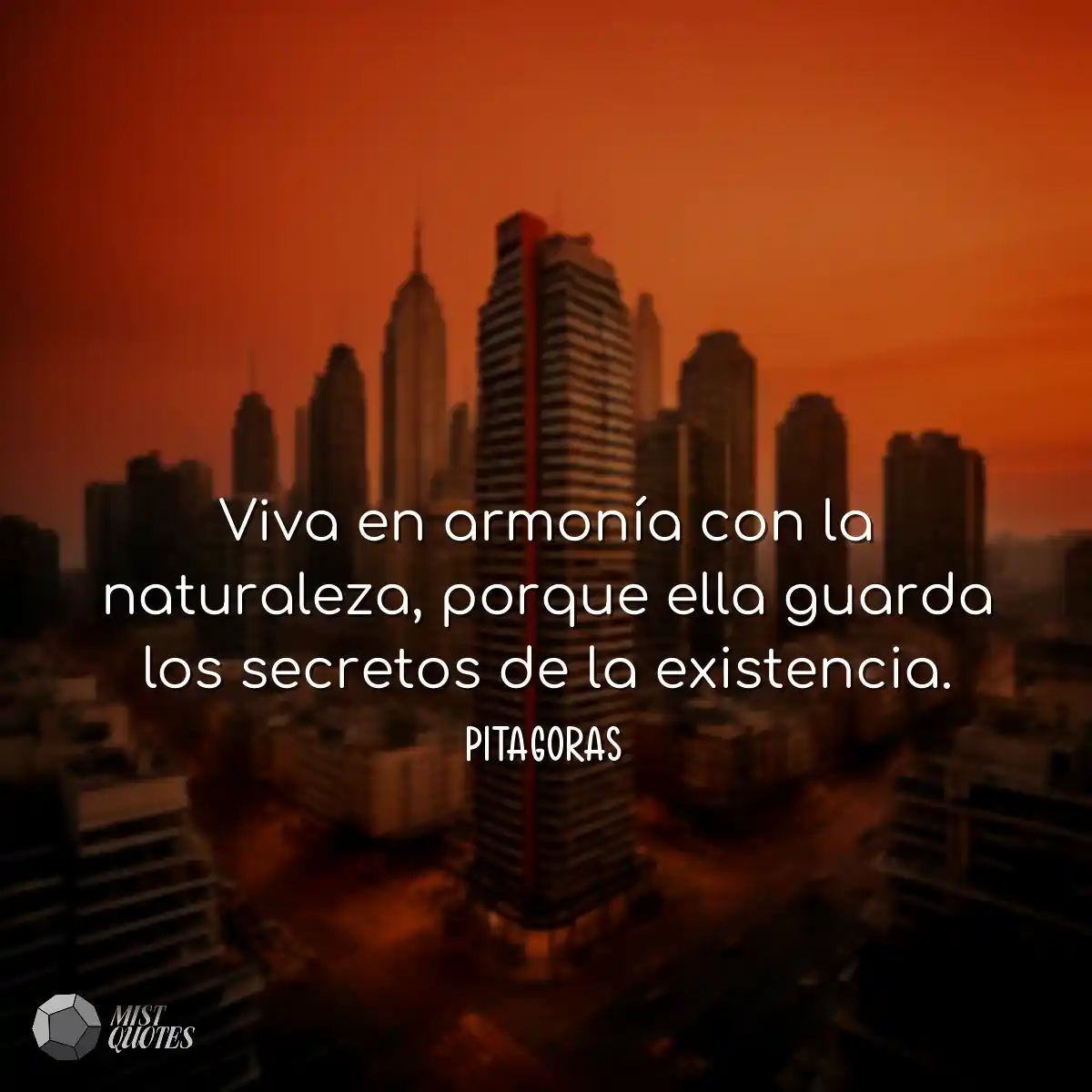 Viva en armonía con la naturaleza, porque ella gua