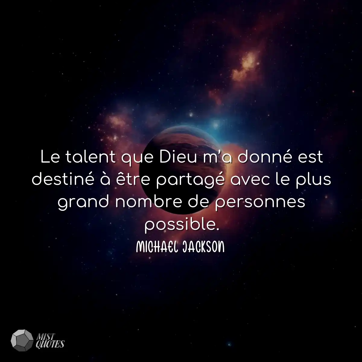 Le talent que Dieu m’a donné est dest