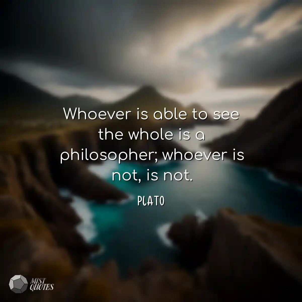 Whoever is able to see the whole is a ph