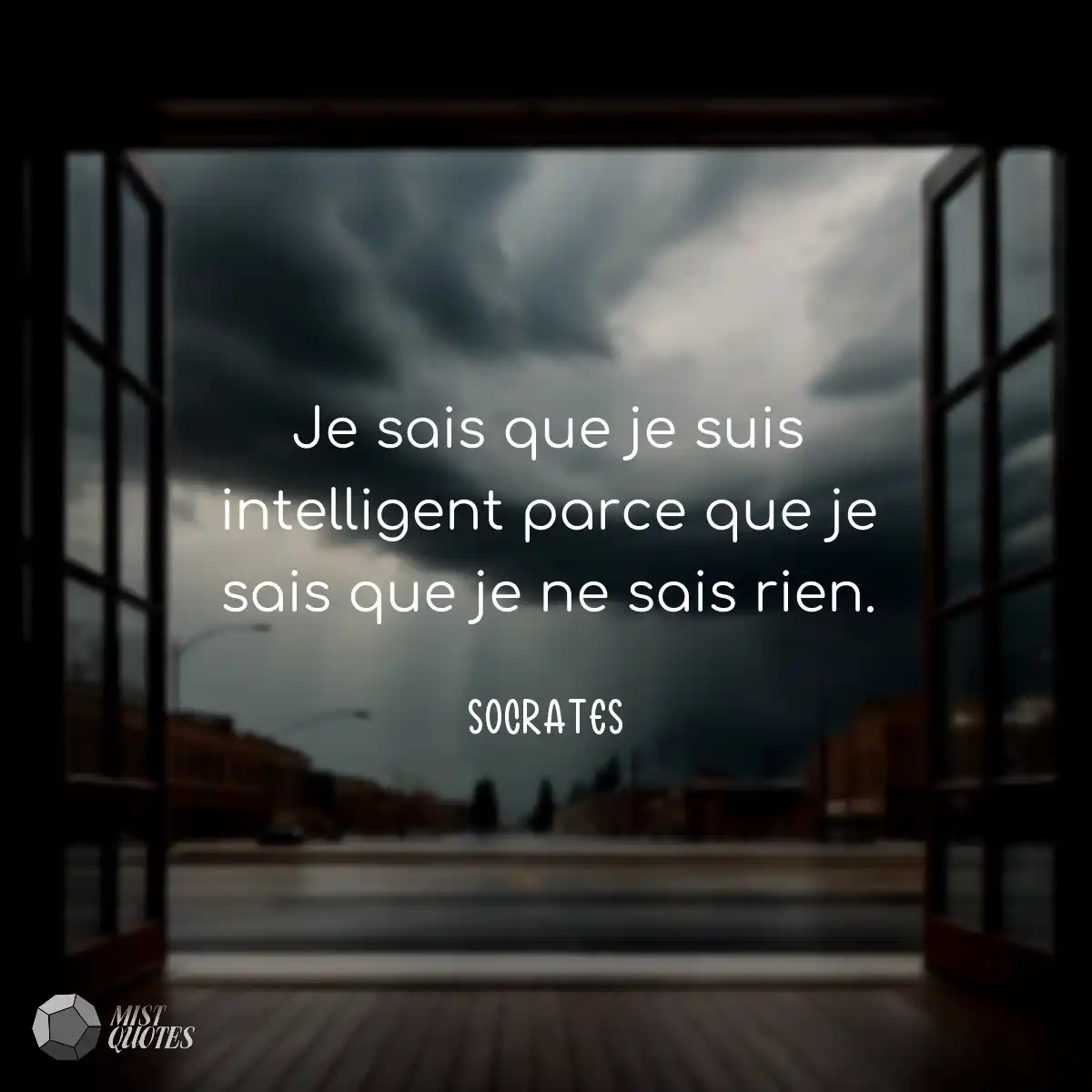 Je sais que je suis intelligent parce que je sais 
