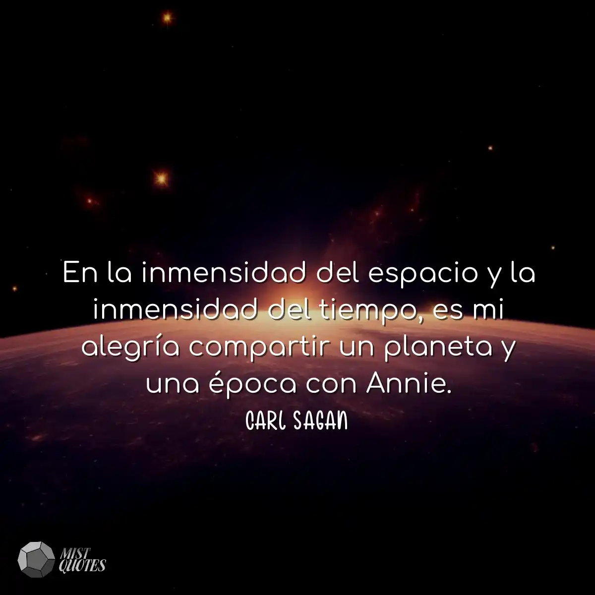 En la inmensidad del espacio y la inmensidad del t