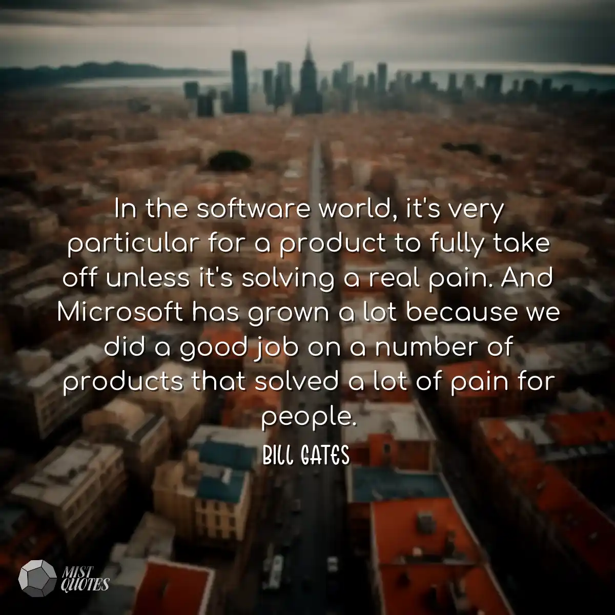 In the software world, it's very particu