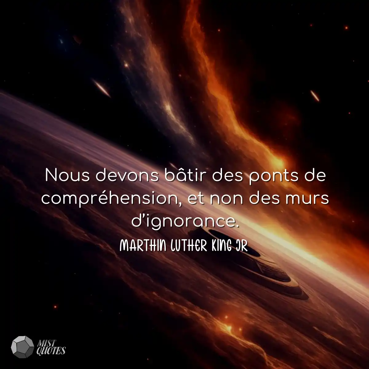Nous devons bâtir des ponts de compréhension, et n