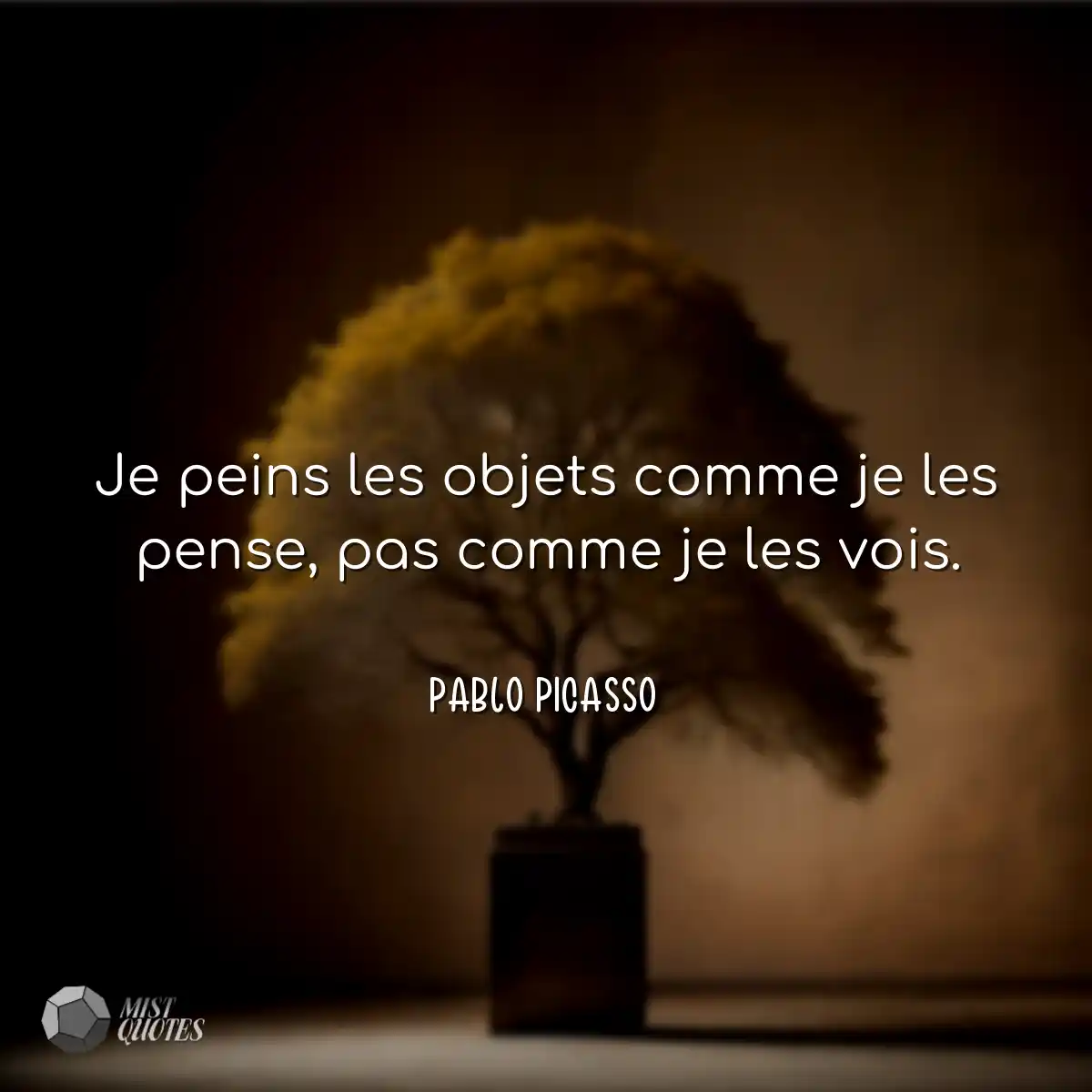Je peins les objets comme je les pense, 