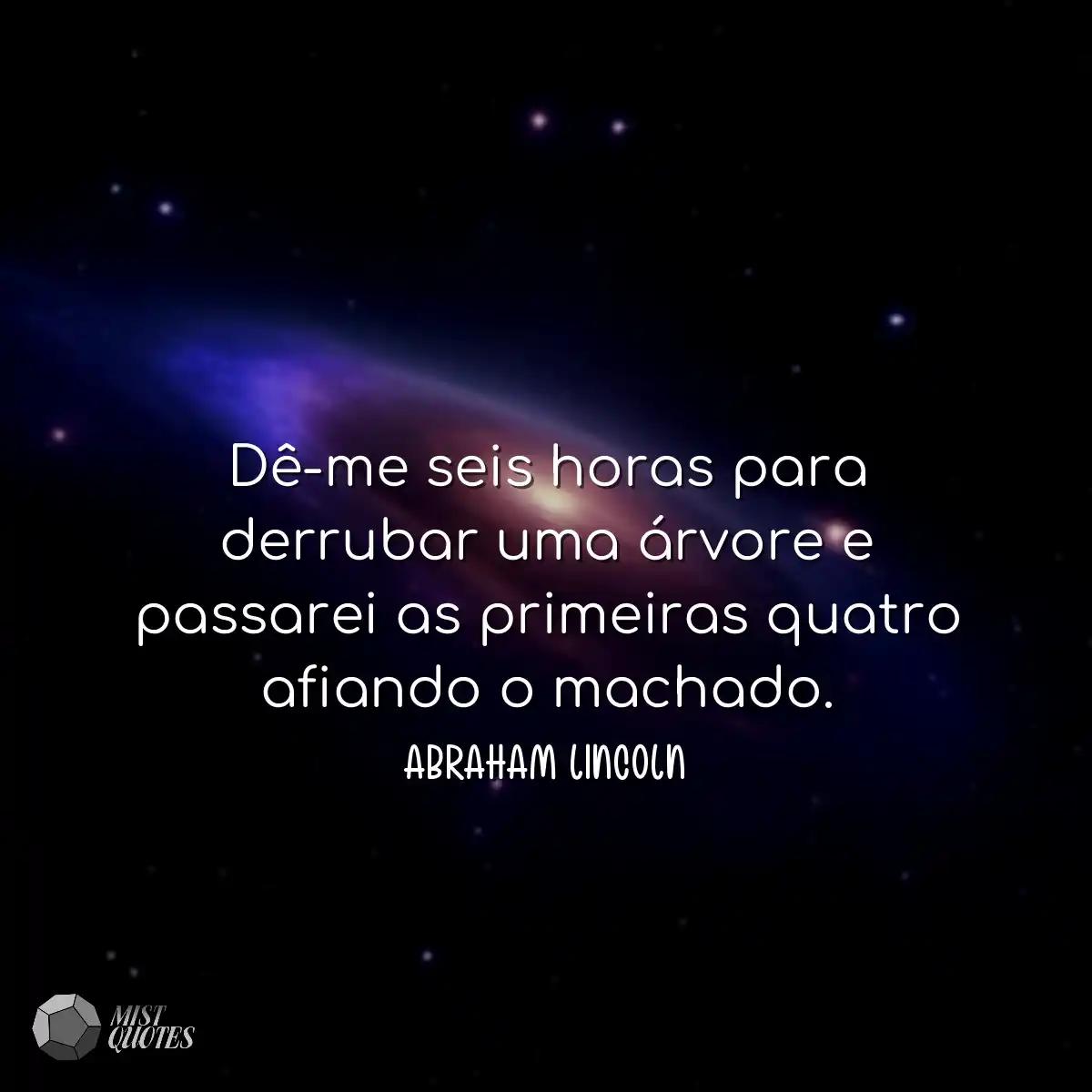 Dê-me seis horas para derrubar uma árvore e passar