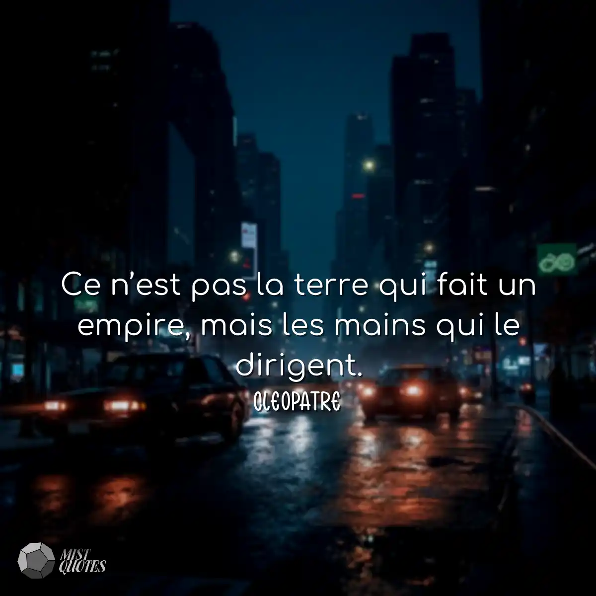Ce n’est pas la terre qui fait un empire, mais les
