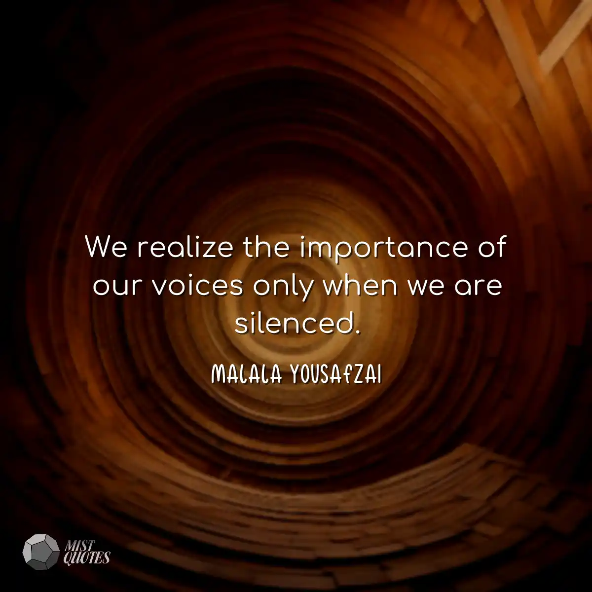 We realize the importance of our voices only when 