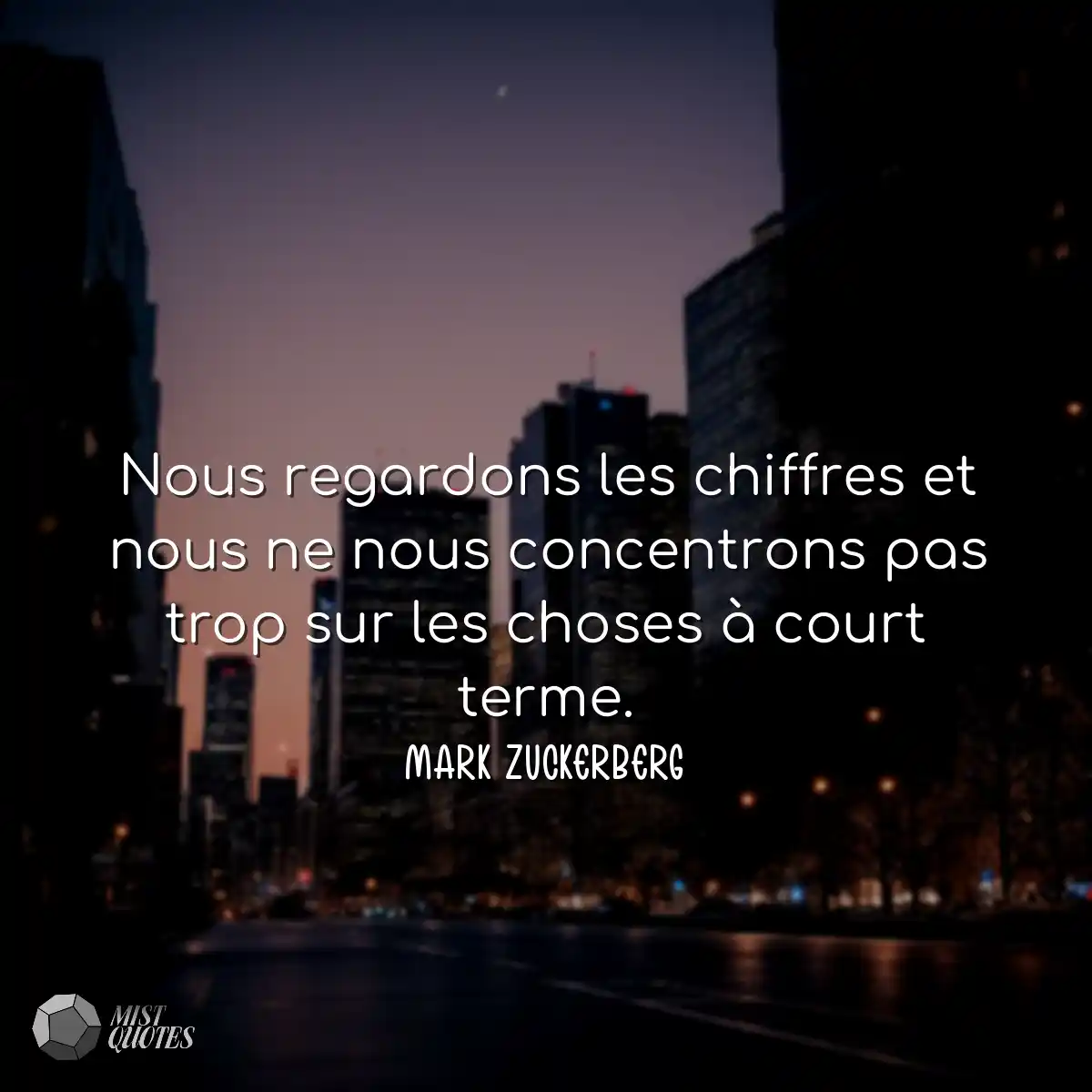 Nous regardons les chiffres et nous ne n