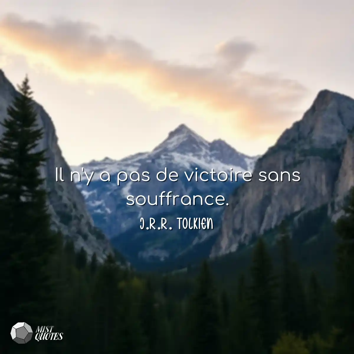 Il n'y a pas de victoire sans souffrance