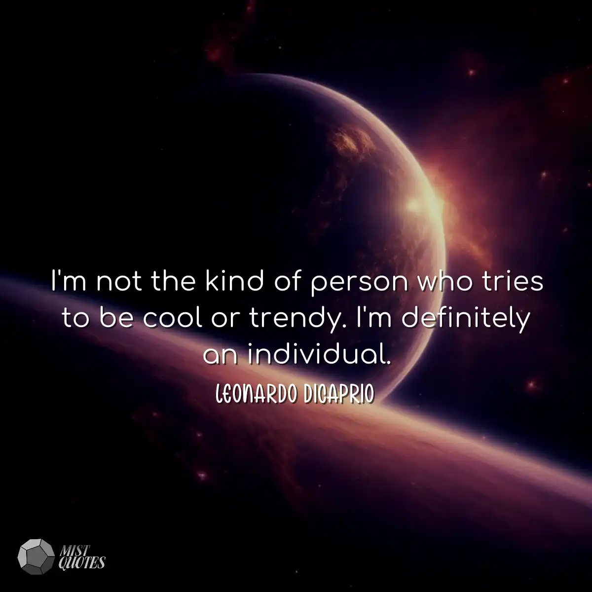 I'm not the kind of person who tries to 