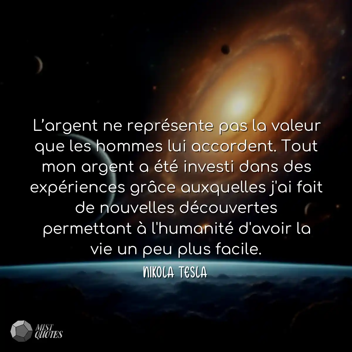 L’argent ne représente pas la valeur 