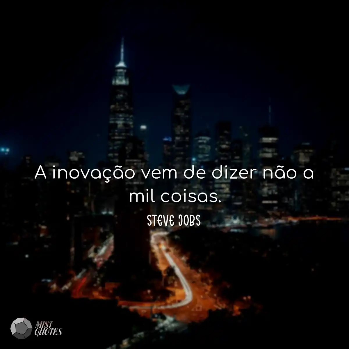 A inovação vem de dizer não a mil coisas.