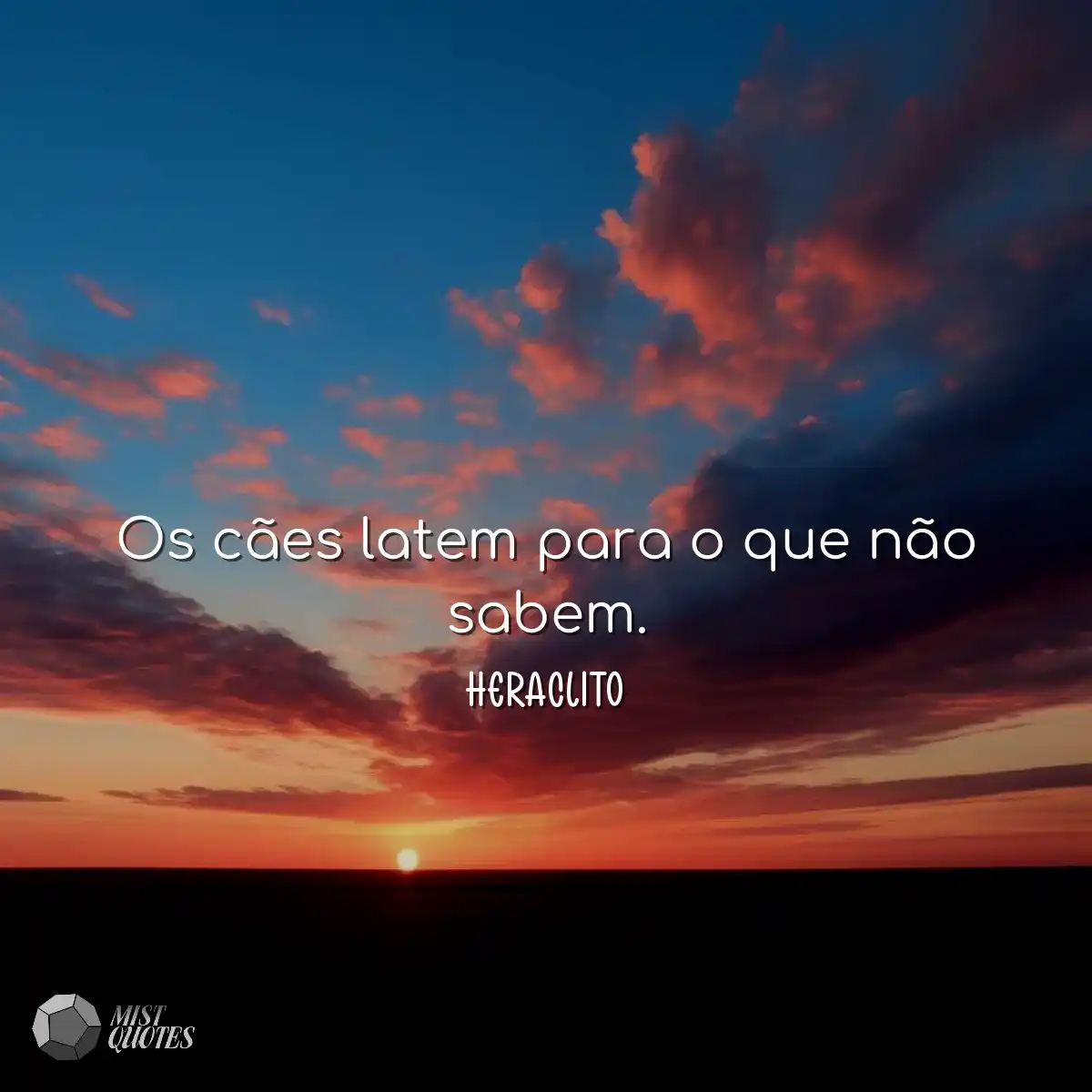 Os cães latem para o que não sabem.