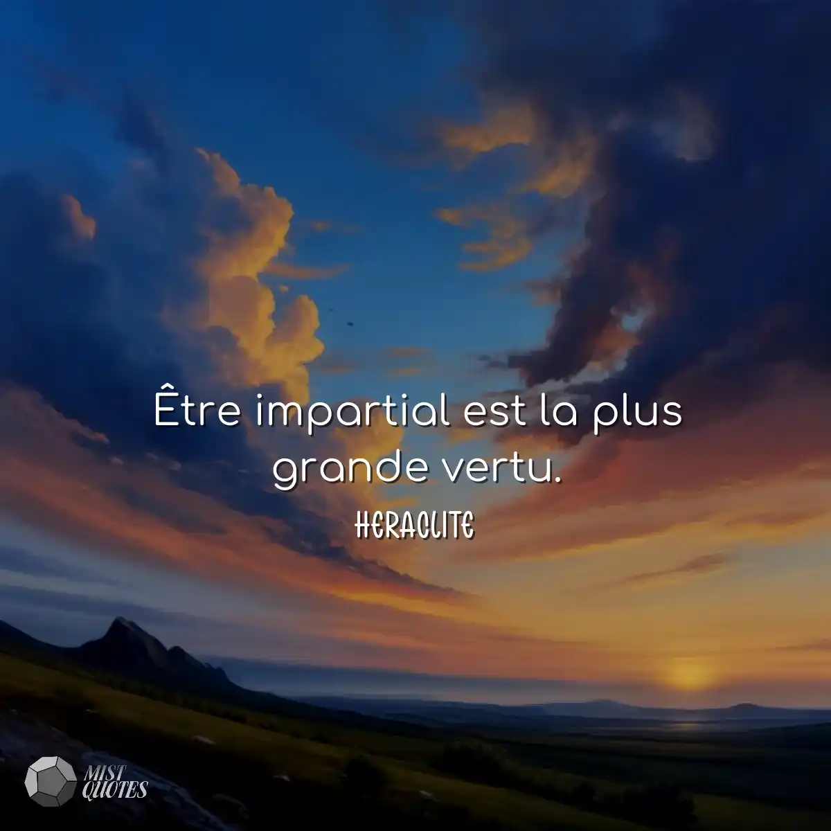 Être impartial est la plus grande vertu.