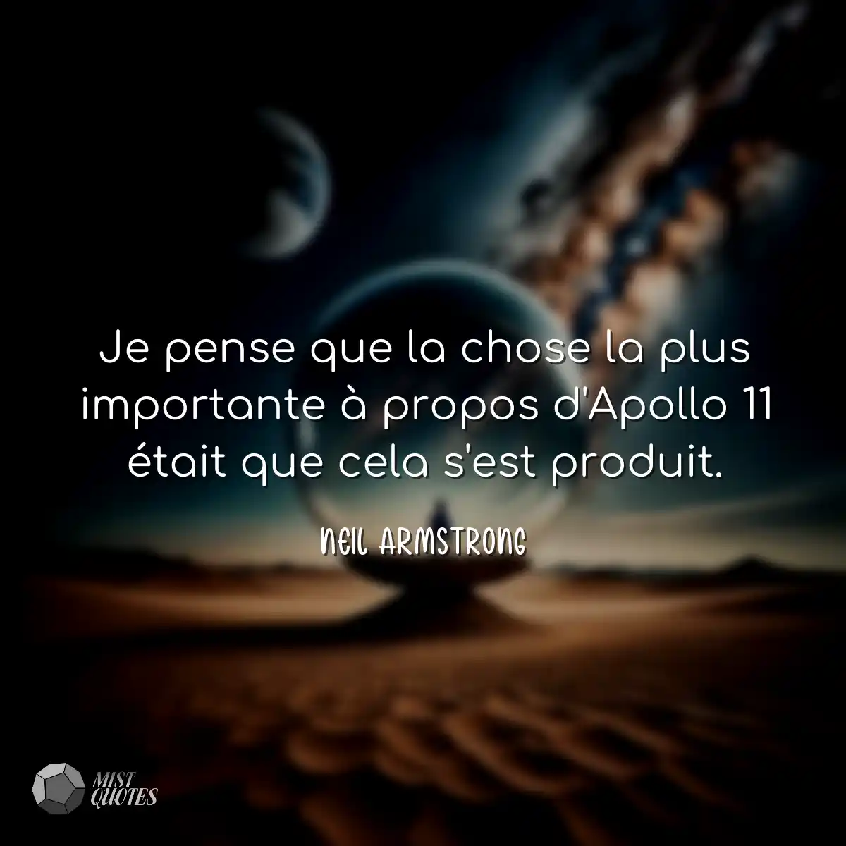 Je pense que la chose la plus importante à propos 