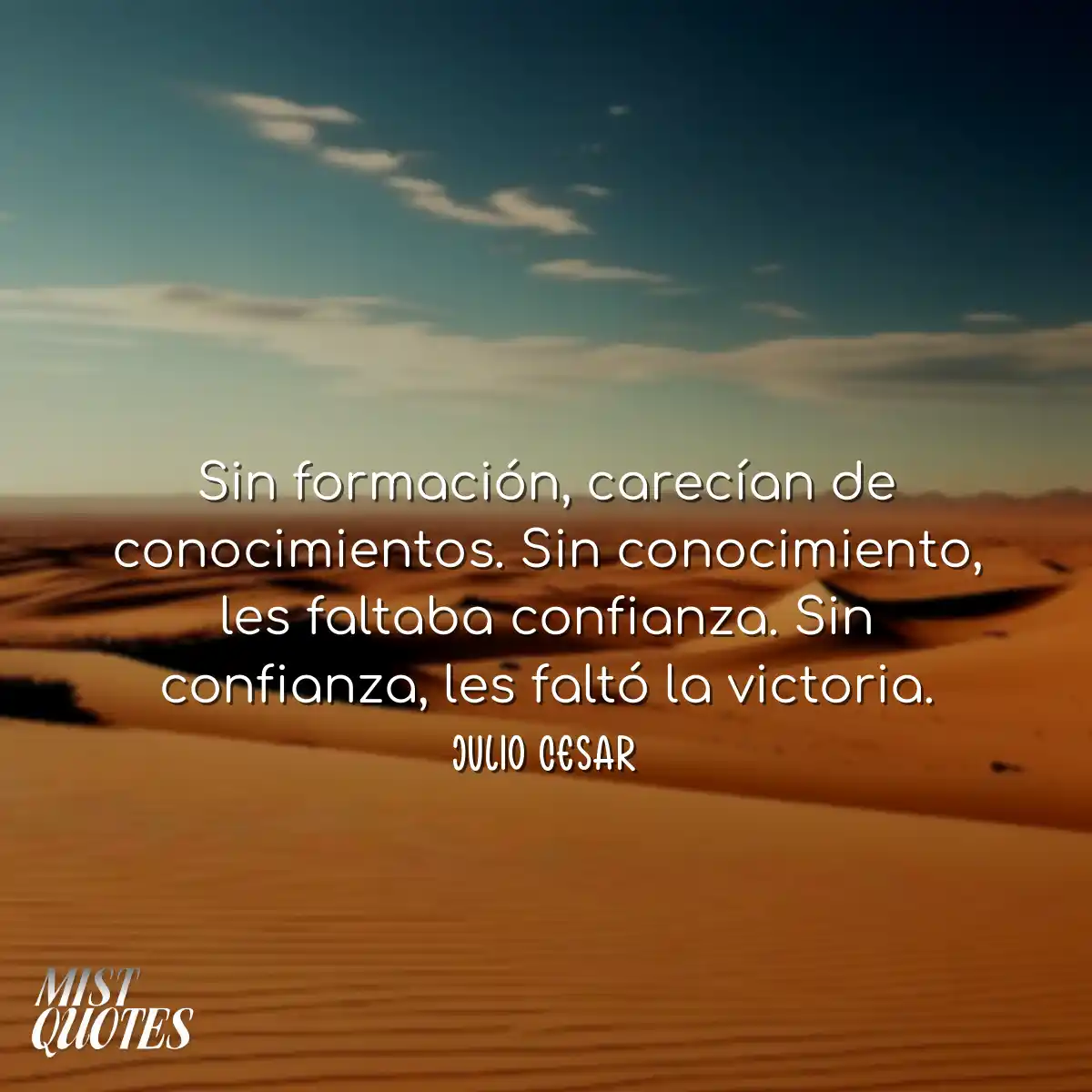 Sin formación, carecían de conocimientos. Sin cono