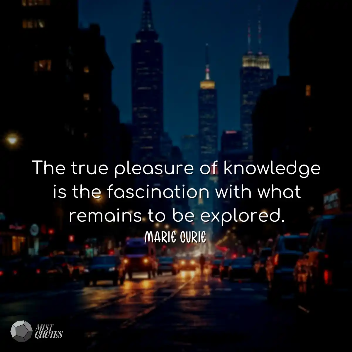 The true pleasure of knowledge is the fa