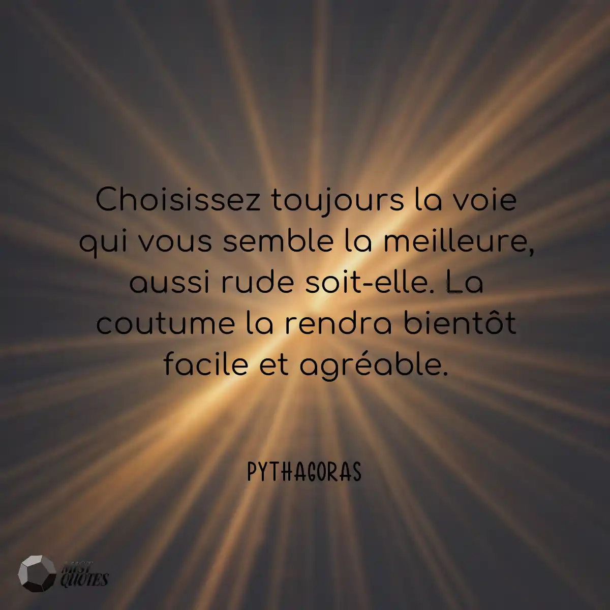 Choisissez toujours la voie qui vous sem