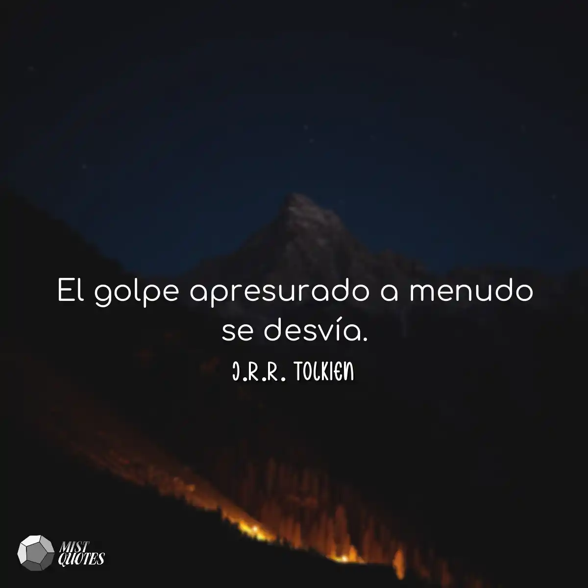 El golpe apresurado a menudo se desvía.