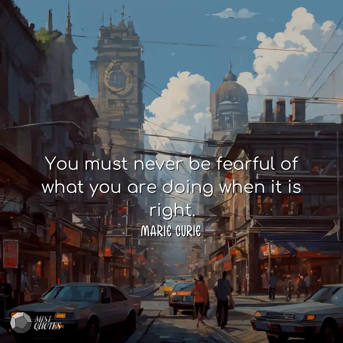 You must never be fearful of what you ar