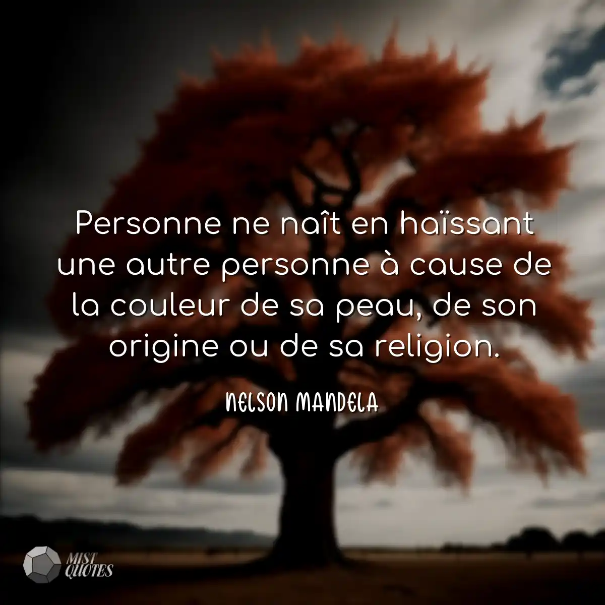 Personne ne naît en haïssant une autre