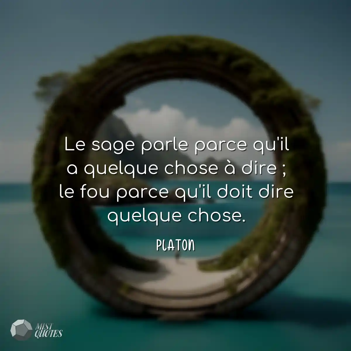 Le sage parle parce qu'il a quelque chos