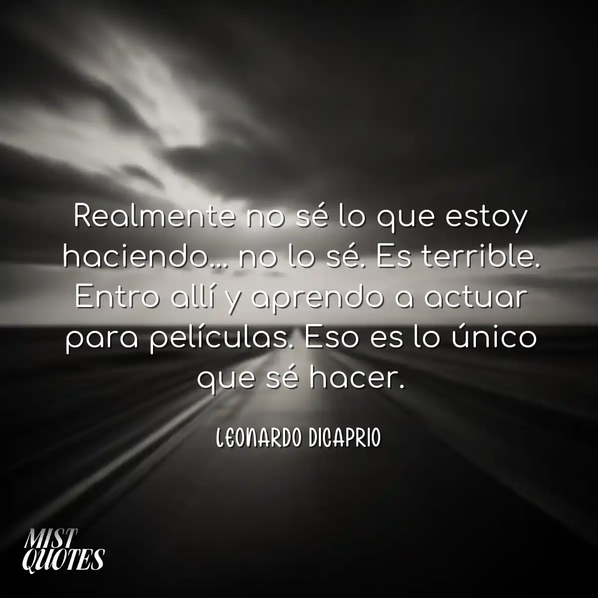 Realmente no sé lo que estoy haciendo... no lo sé.