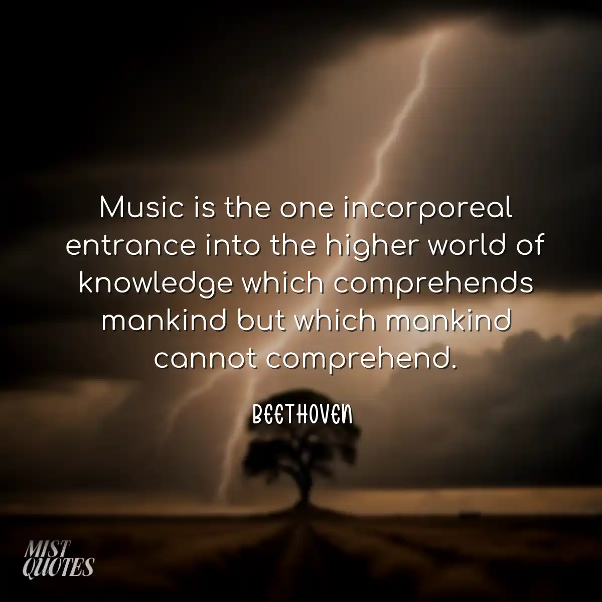 Music is the one incorporeal entrance into the hig