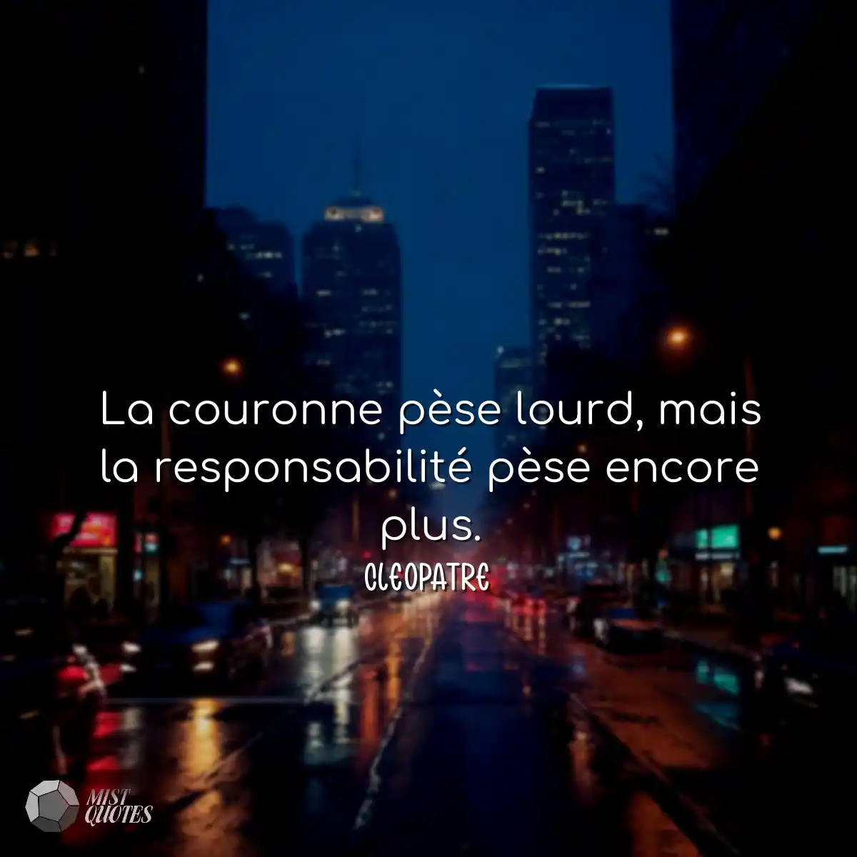 La couronne pèse lourd, mais la responsabilité pès