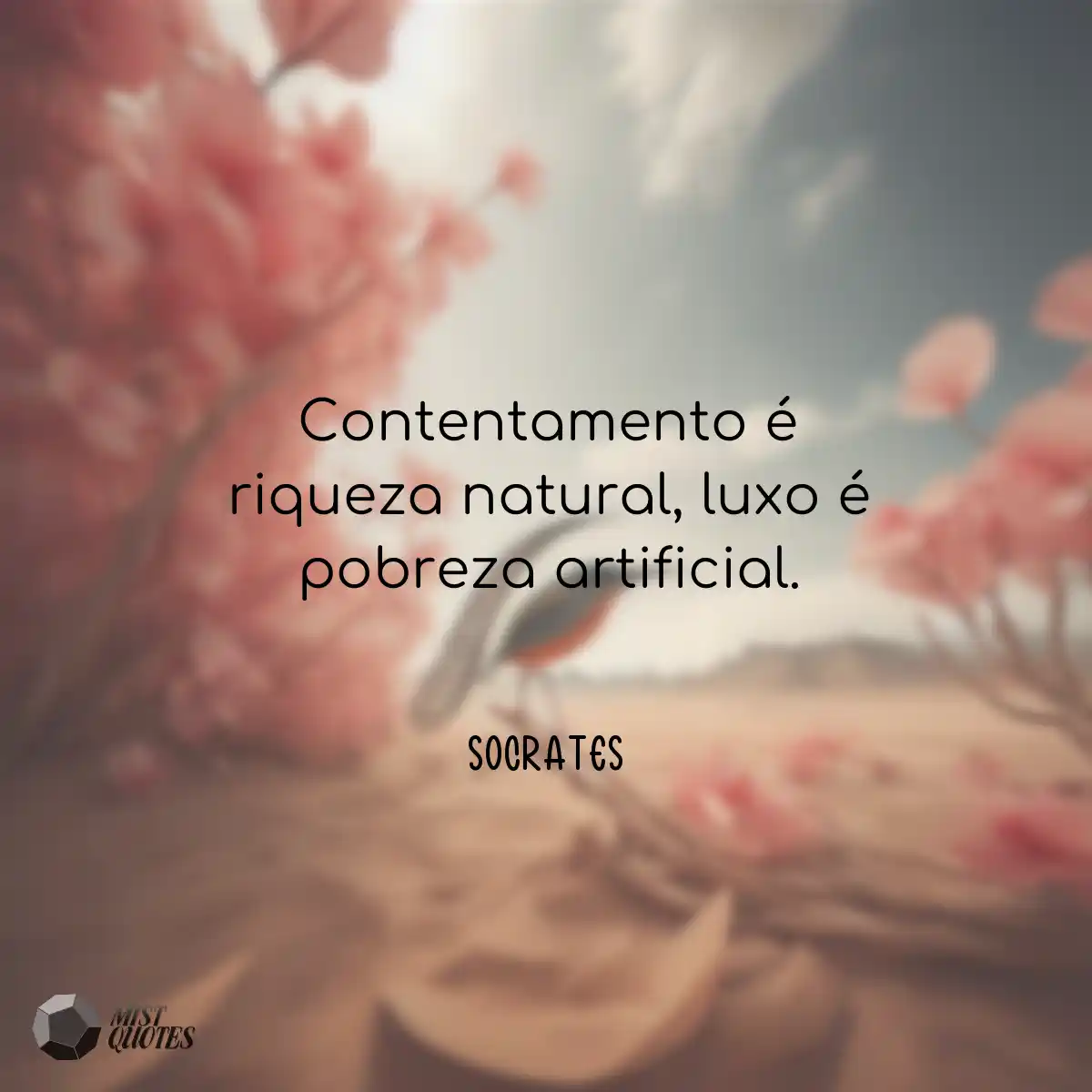 Contentamento é riqueza natural, luxo 