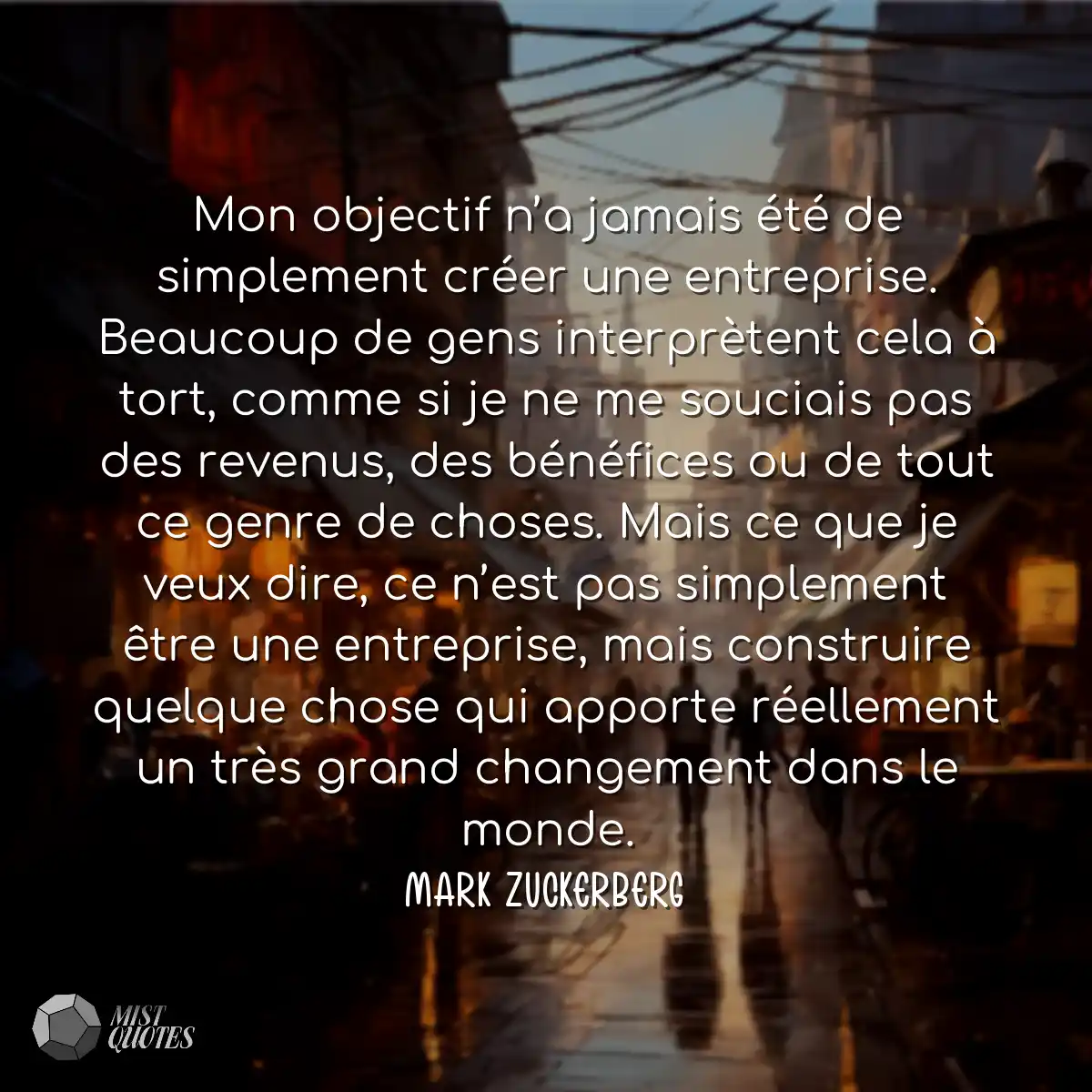 Mon objectif n’a jamais été de simplement créer un