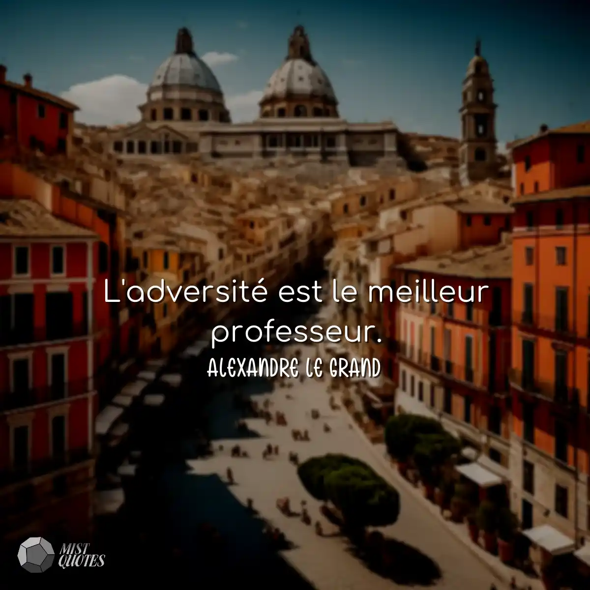 L'adversité est le meilleur professeur.