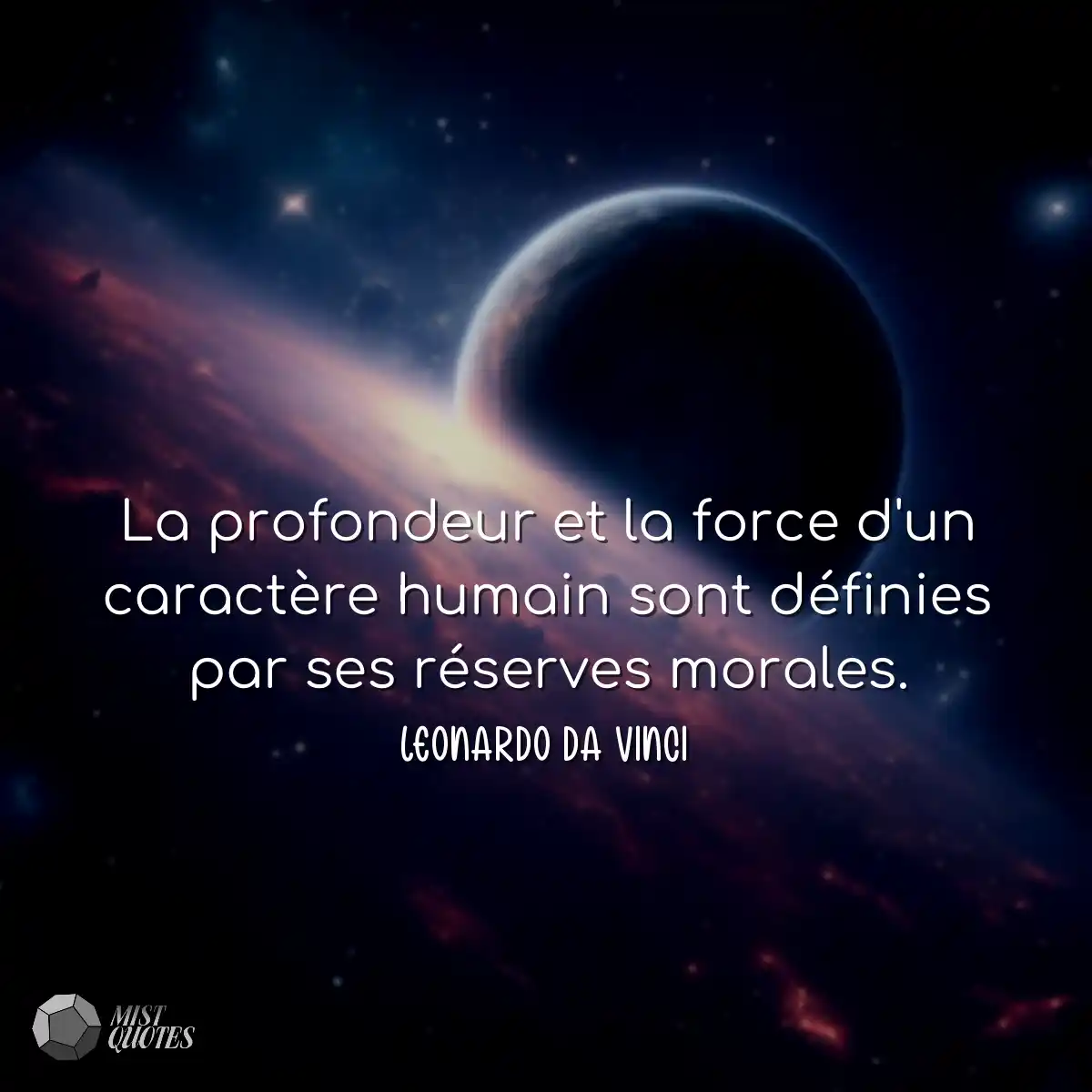 La profondeur et la force d'un caractère humain so