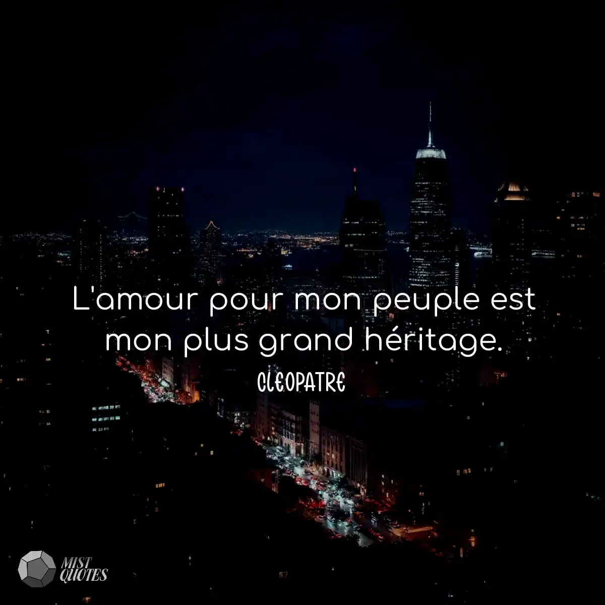 L'amour pour mon peuple est mon plus gra