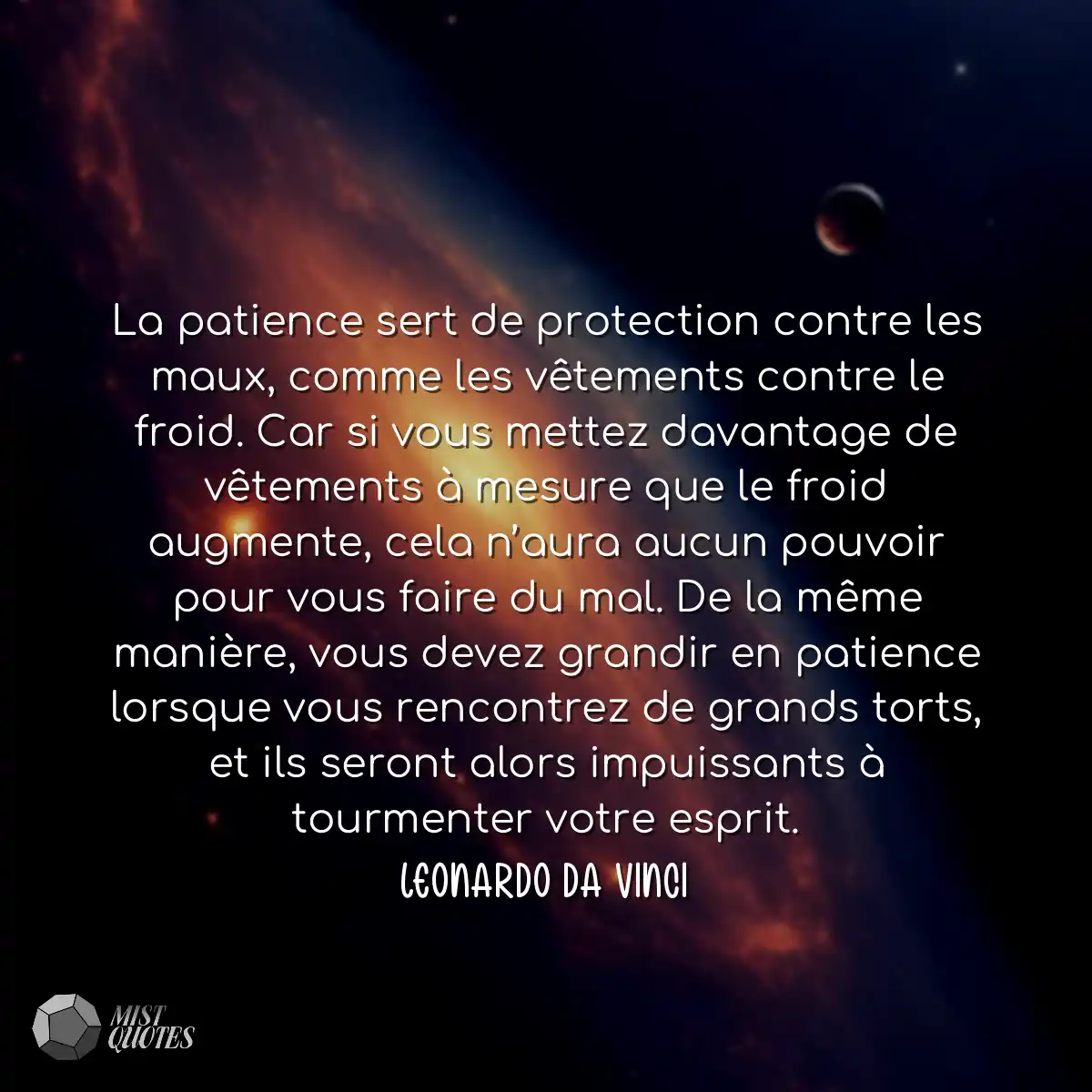 La patience sert de protection contre les maux, co