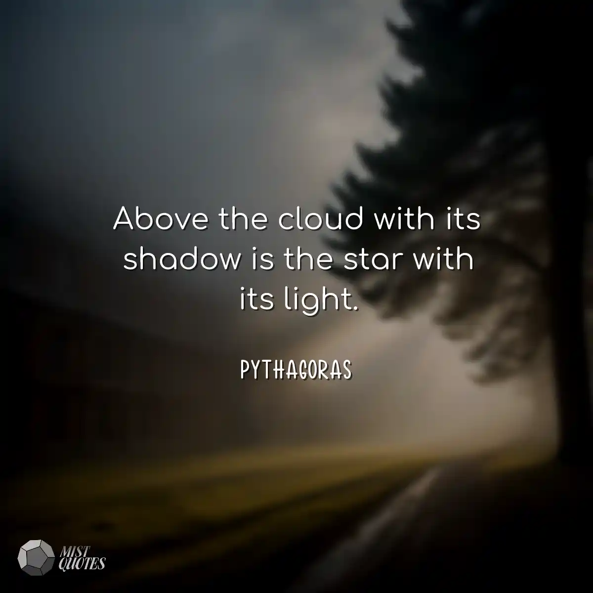 Above the cloud with its shadow is the s